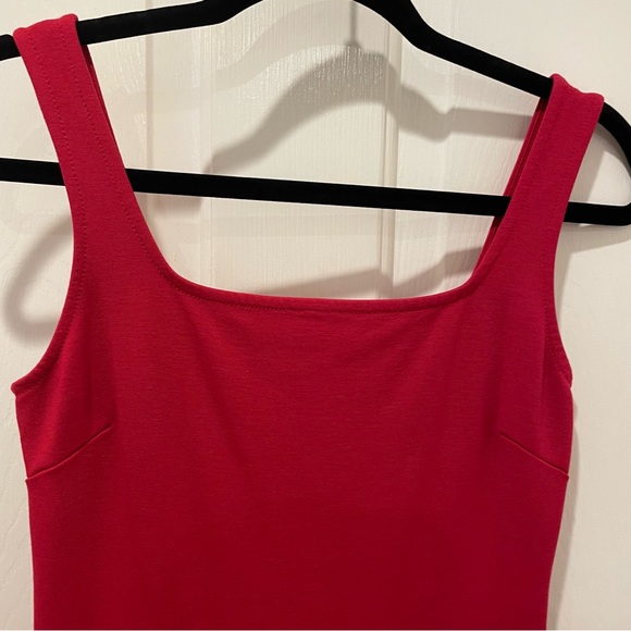 Women’s Stretchy Red Sheath Dress with Small Slit on one side, Size Small - Picture 3 of 4